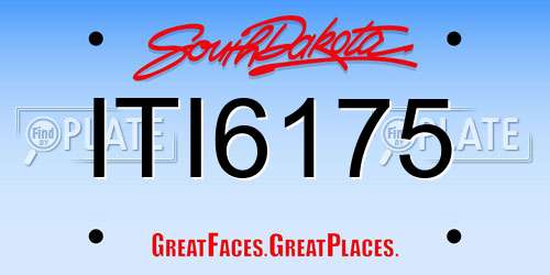 ITI6175 South Dakota License Plate
