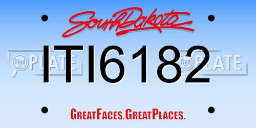 ITI6182 South Dakota License Plate