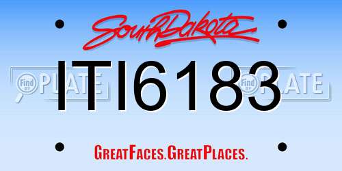 ITI6183 South Dakota License Plate