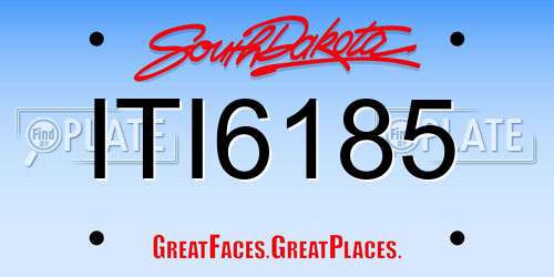 ITI6185 South Dakota License Plate