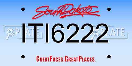 ITI6222 South Dakota License Plate