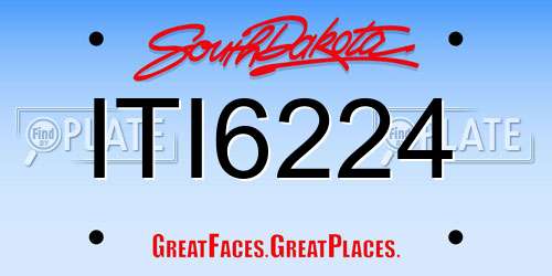 ITI6224 South Dakota License Plate
