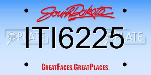 ITI6225 South Dakota License Plate