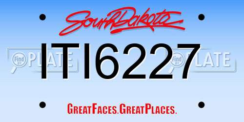 ITI6227 South Dakota License Plate