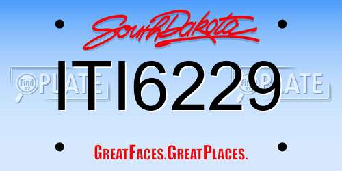 ITI6229 South Dakota License Plate
