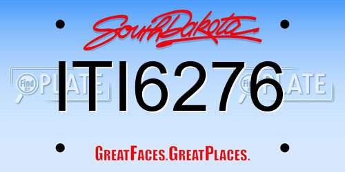 ITI6276 South Dakota License Plate