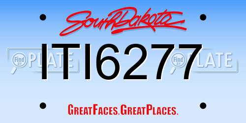 ITI6277 South Dakota License Plate