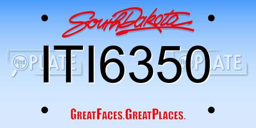 ITI6350 South Dakota License Plate