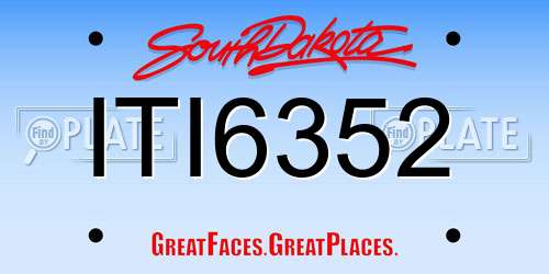 ITI6352 South Dakota License Plate