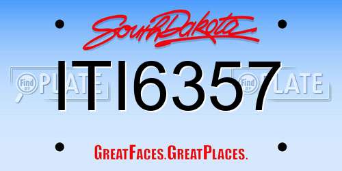 ITI6357 South Dakota License Plate