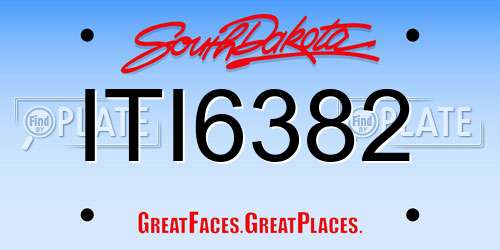 ITI6382 South Dakota License Plate