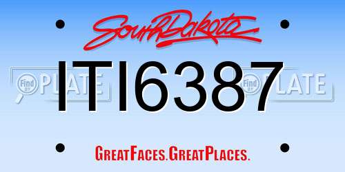 ITI6387 South Dakota License Plate