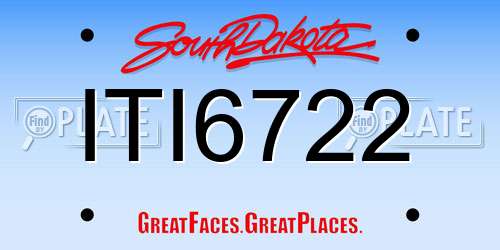 ITI6722 South Dakota License Plate