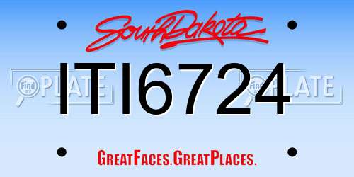 ITI6724 South Dakota License Plate