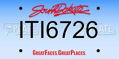 ITI6726 South Dakota License Plate