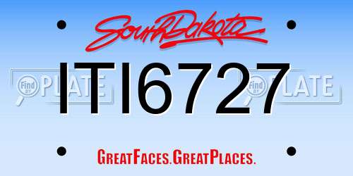 ITI6727 South Dakota License Plate
