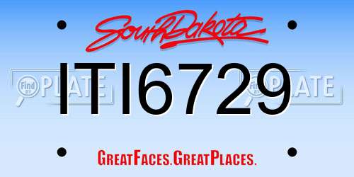 ITI6729 South Dakota License Plate