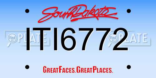 ITI6772 South Dakota License Plate