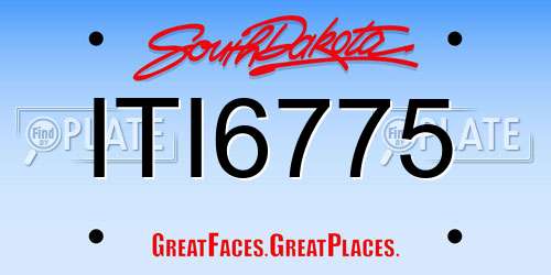 ITI6775 South Dakota License Plate