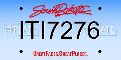 ITI7276 South Dakota License Plate