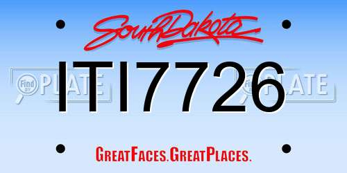 ITI7726 South Dakota License Plate