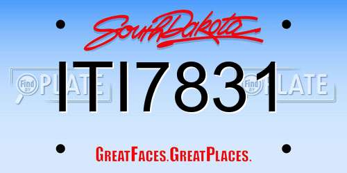 ITI7831 South Dakota License Plate