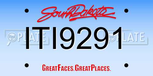 ITI9291 South Dakota License Plate