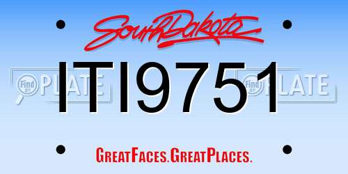ITI9751 South Dakota License Plate