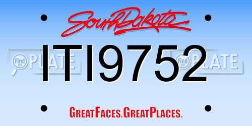 ITI9752 South Dakota License Plate