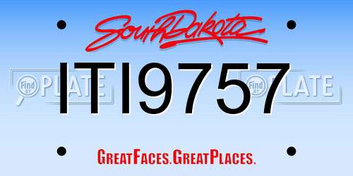ITI9757 South Dakota License Plate