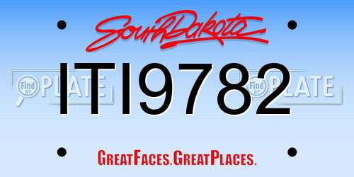 ITI9782 South Dakota License Plate