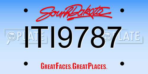 ITI9787 South Dakota License Plate