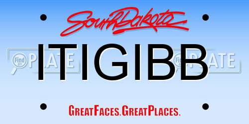 ITIGIBB South Dakota License Plate