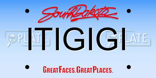 ITIGIGI South Dakota License Plate