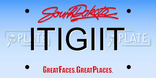 ITIGIIT South Dakota License Plate