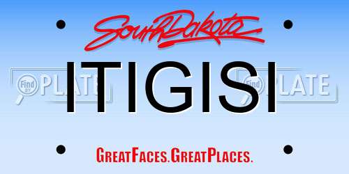 ITIGISI South Dakota License Plate