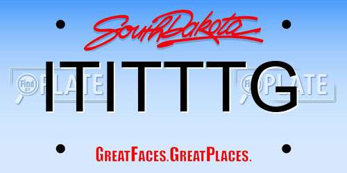 ITITTTG South Dakota License Plate
