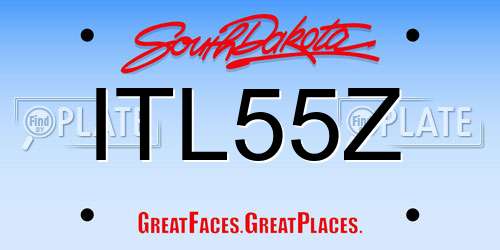 ITL55Z South Dakota License Plate