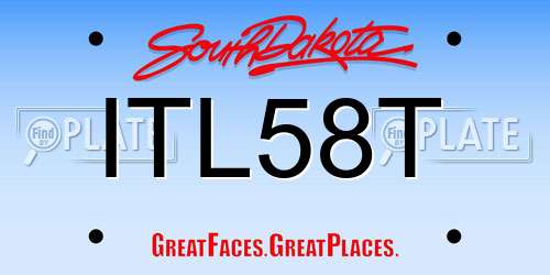 ITL58T South Dakota License Plate