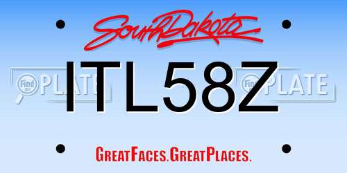 ITL58Z South Dakota License Plate