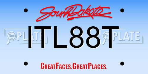 ITL88T South Dakota License Plate
