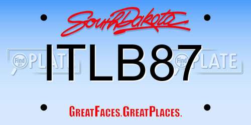 ITLB87 South Dakota License Plate