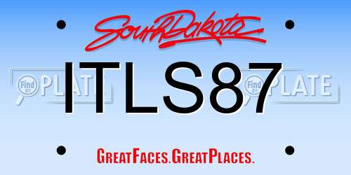 ITLS87 South Dakota License Plate