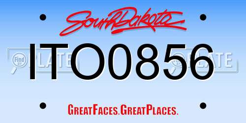 ITO0856 South Dakota License Plate