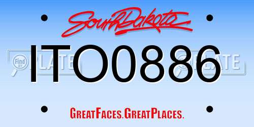 ITO0886 South Dakota License Plate