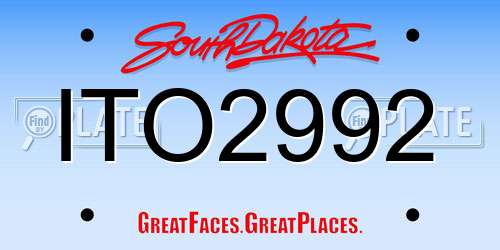 ITO2992 South Dakota License Plate