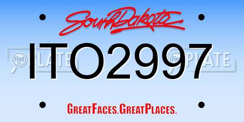 ITO2997 South Dakota License Plate