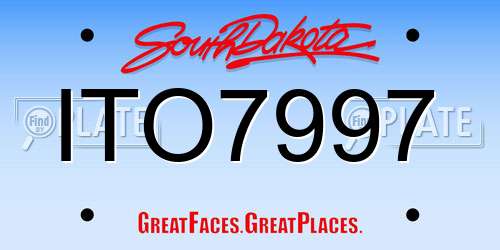 ITO7997 South Dakota License Plate