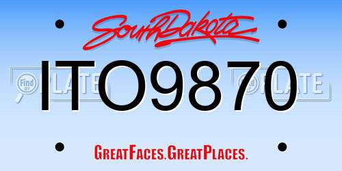 ITO9870 South Dakota License Plate