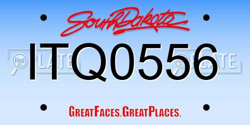 ITQ0556 South Dakota License Plate